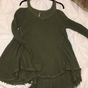 Army green sweater from Free People